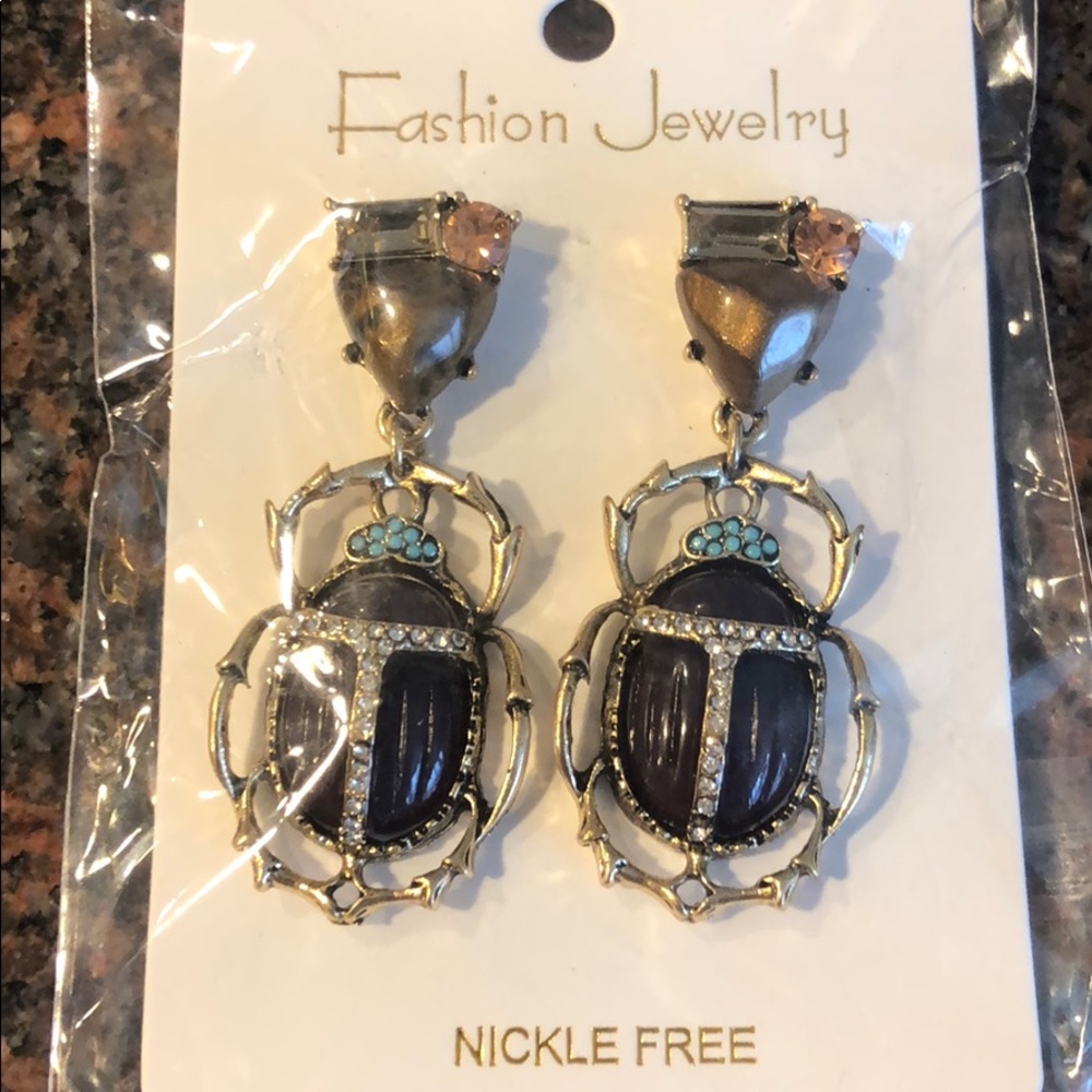 Beetle Earrings - Picture 2 of 2